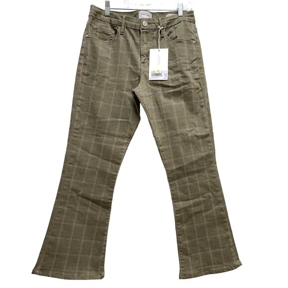 Frame Le Crop Mini Bootcut Skyblue Plaid Women's Jeans Size 29 New With Tags - Picture 2 of 12